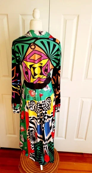 NWOT Vibrant print multi colored maxi dress - Picture 2 of 6